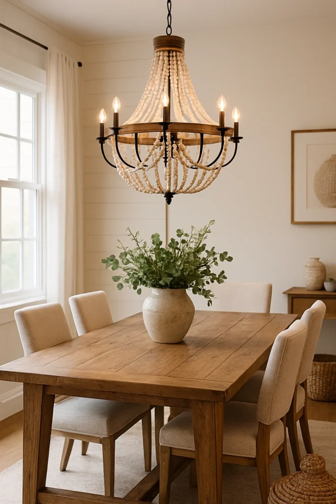Discover 14 modern farmhouse dining room ideas that blend rustic charm with modern style to create a cozy, inviting, and stylish gathering space.