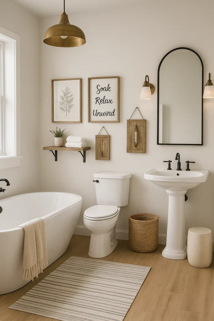 Discover 12 farmhouse bathroom decor ideas that blend rustic charm with modern comfort. Get inspired to create a cozy, timeless bathroom retreat.