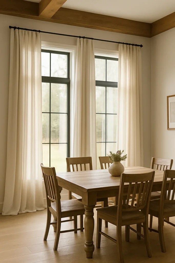 Discover 14 modern farmhouse dining room ideas that blend rustic charm with modern style to create a cozy, inviting, and stylish gathering space.