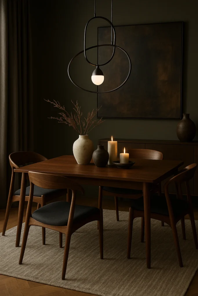 Discover 13 moody dining room ideas that bring drama, elegance, and sophistication to your home. Get inspired with bold designs, rich colors, and stylish décor tips.
