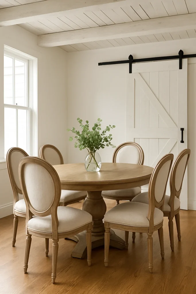 Discover 14 modern farmhouse dining room ideas that blend rustic charm with modern style to create a cozy, inviting, and stylish gathering space.