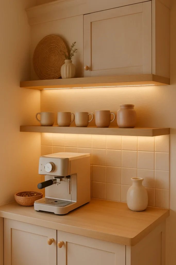 Discover 15 cute coffee bar ideas to create a cozy café vibe at home. Get inspired with charming setups, stylish décor, and easy ways to elevate your daily coffee routine.