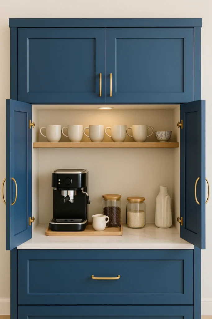 Discover 15 cute coffee bar ideas to create a cozy café vibe at home. Get inspired with charming setups, stylish décor, and easy ways to elevate your daily coffee routine.