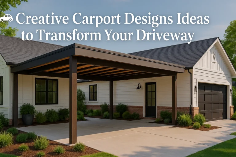 Explore 15 creative carport design ideas to transform your driveway. Get inspired by modern, stylish, and functional carport designs that enhance your home’s curb appeal.